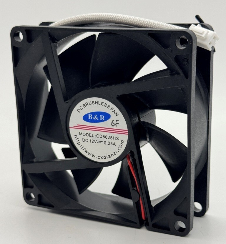 Vnitřní ventilátor ECG FORZA 4500 Pizza – B&R CD8025HS, 80 × 80 × 15 mm