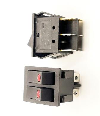 Spínač 2x 230V/16A podsvícený