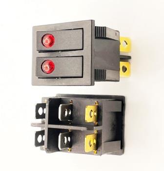 Spínač 2x 230V/16A podsvícený